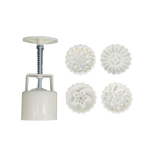 Unionvicky 원형 DIY 엠보싱 핸드 프레스 스탬프 + 월병틀 4개입 세트 75g