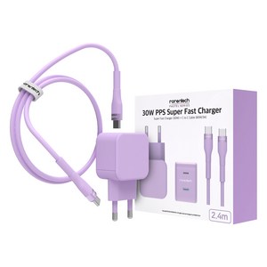 로랜텍 파스텔 PPS PD 초고속 충전기 30W + C타입 to C타입 케이블 2.4m 세트