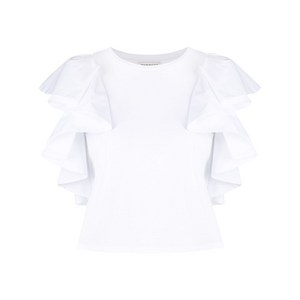 알렉산더맥퀸 알렉산더 맥퀸 러플 소매 크롭 탑