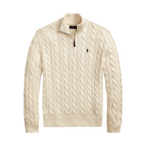 폴로랄프로렌 케이블 니트 쿼터 지퍼 스웨터, 베이지계열, Standard M(KR 100)