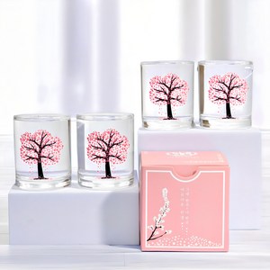 인생술잔 색이변하는 벚꽃 소주잔 60ml, 벚꽃잔, 4개