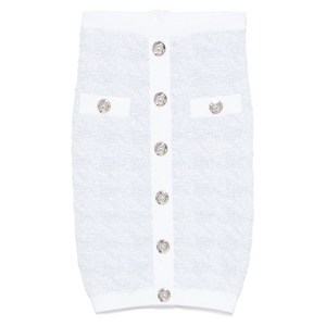 발망 버튼 미디 스커트, 블루계열+화이트계열, France 38(KR 66)