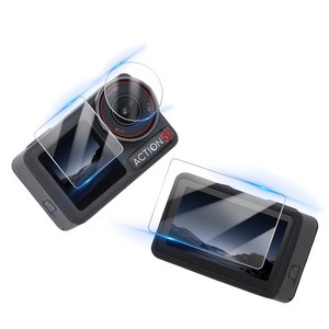 써니라이프 Dji 오즈모액션5프로 액정보호 강화유리필름 자동접착 하드필름 액션 카메라 액세사리