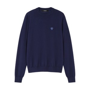 베르사체 메두사 자수 스웨터, 블루계열, Italy 50(KR 105)