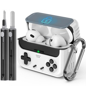 Inesore Airpods Pro 2nd 세대 케이스 및 클리너 키트 Airpods Pro 2019 호환 가능 클래식 휴대용 게임 콘솔 디자인 보호 케이스용