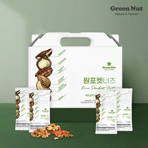[그린너트] 프리미엄 6종견과 그린너트 원포켓너츠 20g X 20입 순수견과세트 견과만, 400g, 1세트