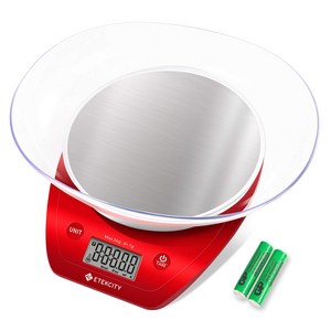 Etekcity 키친 푸드 디지털 저울 스몰 Etekcity Food Kitchen Scale Digital Gams and Ounces fo Weight, 1개, Red, Red, Red/Stainless Steel, Red, Red/Stainless Steel