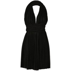 돌체앤가바나 플리세 홀터 넥 미니 드레스, 블랙계열, Italy 36(KR 33)
