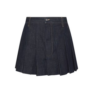 보테가 베네타 플리츠 데님 미니 스커트