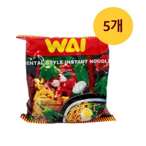 태국 라면 와이와이 오리엔탈 스타일 인스턴트 누들 60g x 5개 Waiwai Oiental Style Instant Noodles, 1개