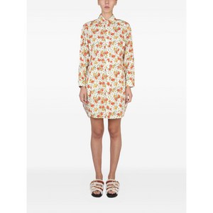 마르니 플로럴 프린트 미니 셔츠 드레스, 베이지계열+오렌지계열, Italy 42(KR 55-66)