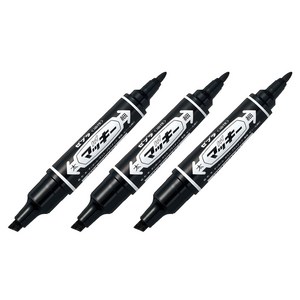 제브라 하이 맥키 유성 매직 트윈 타입, 블랙, 3개