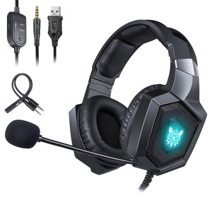 ONIKUMA 유선 게이밍 헤드셋 가상 7.1 RGB usb 노이즈캔슬링 마이크