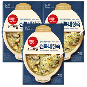 햇반 소프트밀 전복내장죽, 3개, 280g