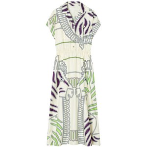 토리 버치 프린트 실크 트윌 셔츠 드레스