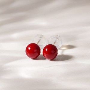 쥬넬 14K 레드 컬러 진주 귓볼 귀걸이(4 size)