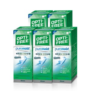 옵티프리 퓨어모이스트 렌즈세정액 + 렌즈케이스, 300ml, 5개
