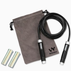 윈어블 중량 줄넘기 웨이트 선수용 크로스핏 복싱 헤비 줄넘기 로프, 1개, 중량 줄넘기 790g 블랙