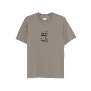 C.P.컴퍼니 로고 프린트 티셔츠, 베이지계열, Standard XL