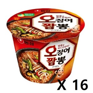 농심 오징어짬뽕 컵 115g, 16개