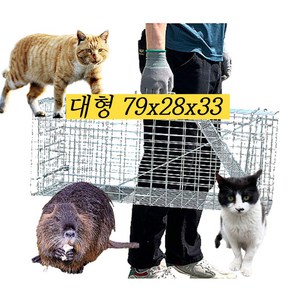 해피썬 고양이 포획틀 중형 대형 특대 덫 트랩 족제비 통덫, 대형(79x28x33)