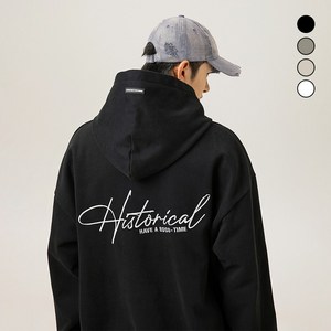 HANYO 남녀공용 미국식 빅사이즈 자수 후드티 루즈핏 아우터