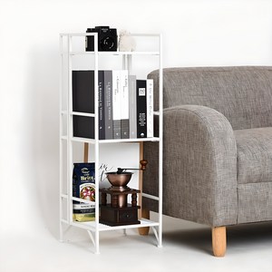 노바리빙 3단 접이식 다용도 철제 선반, 화이트, 29 x 30 x 83cm