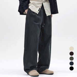 남자 기모 코듀로이 와이드 밴딩 골덴 겨울 바지