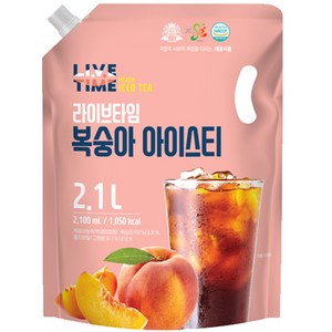 [태웅식품본사] 라이브타임 복숭아아이스티, 2.1L, 1개