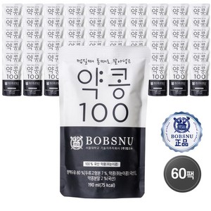 서울대약콩두유 밥스누 껍질째 통째로 갈아넣은 약콩 100 더좋은 무설탕 검정콩 두유 서울대두유, 190ml, 60개