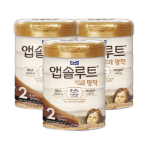 앱솔루트 명작 2FL 분유 2단계, 800g, 3개