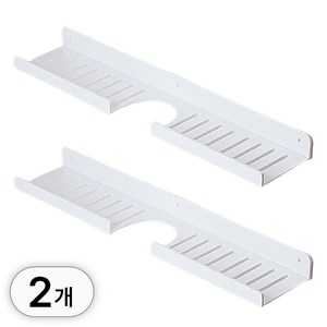 투데이리빙 1+1 60cm 무타공 와이드 욕실 선반 싱크대 세면대 수납 정리 다용도 거치대 씽크대 걸이 받침 물빠짐 배수 받침대, 2개, R98586W(화이트