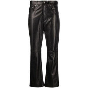 골든 구스 스트레이트 가죽 팬츠