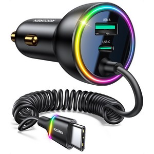 로코렌 70W 초고속 차량용 충전기 3포트 시거잭 PD QC 고속충전 USB C타입 멀티 어댑터