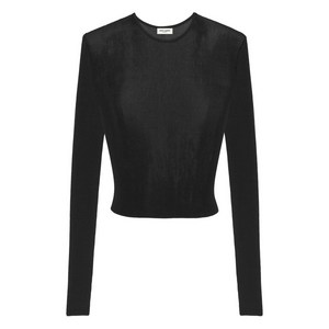 생로랑 라운드 넥 니트 탑