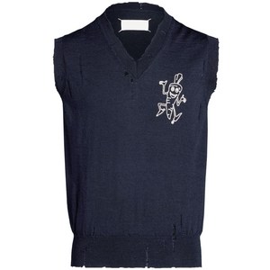 메종 마르지엘라 인타르시아 니트 울 베스트