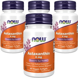 나우푸드 아스타크산틴 4mg 베지 소프트젤, 60정, 4개