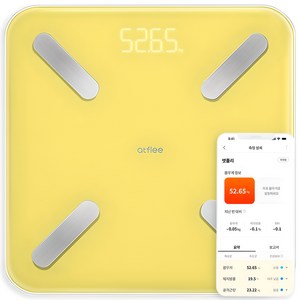 앳플리 T8 스마트 체성분 체중계, T8scale, 버터 옐로우, 1개