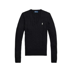 폴로랄프로렌 케이블 니트 V넥 스웨터, 블랙계열, Standard L(KR 77)