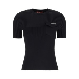 구찌 골지 포켓 니트 티셔츠, 블랙계열, Standard M(KR 66)