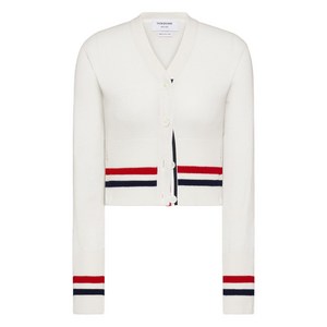 톰 브라운 RWB 스트라이프 캐시미어 가디건, 화이트계열, Italy 38(KR 44)