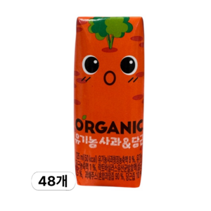 롯데칠성음료 오가닉 사과 & 당근 주스, 125ml, 48개