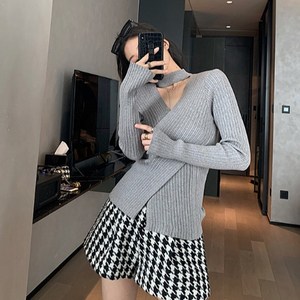 루나글램 여성 니트 초커 티셔츠