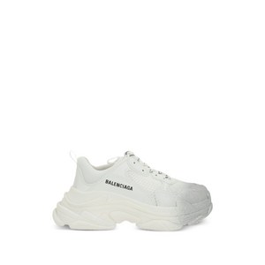 발렌시아가 트리플 S 글리터 스프레이 디테일 레이스업 스니커즈, France 37(KR 240), 화이트계열