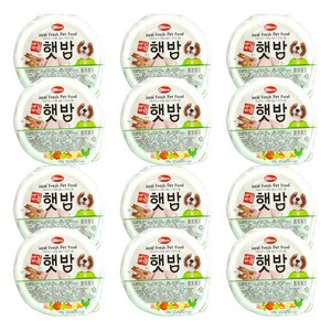 주식캔 사료 애견비책 햇밥 치킨 캔 사료 120g 12개, 닭