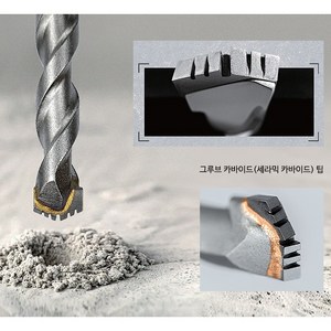 스타렉슨 SR-KB065 카바이드 비트 6.5x100mm KB 드릴비트 콘크리트 타일 벽돌 천공 타공, 1개