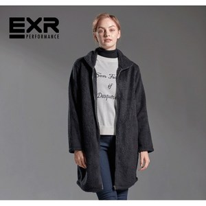 EXR 여성 쉐르파 플리스 롱자켓 블랙