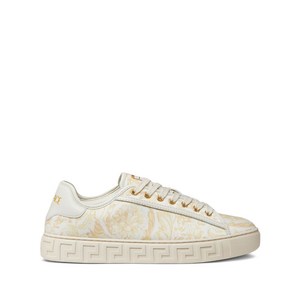 베르사체 그레카 프린트 스니커즈, Italy 39(KR 260), 베이지계열+골드계열