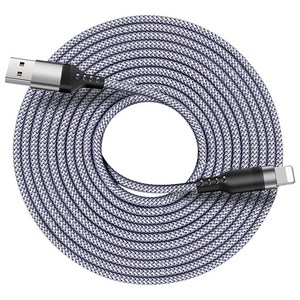 크롬 USB-A to 8핀 슈퍼 롱 케이블 충전 데이터 케이블