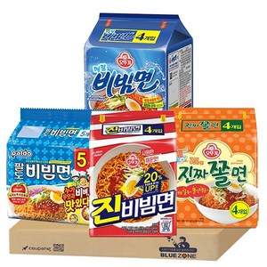블루존 여름라면 4종세트(팔도비빔면5p+진짜쫄면4p+메밀비빔면4p+진비빔면4p), 1세트